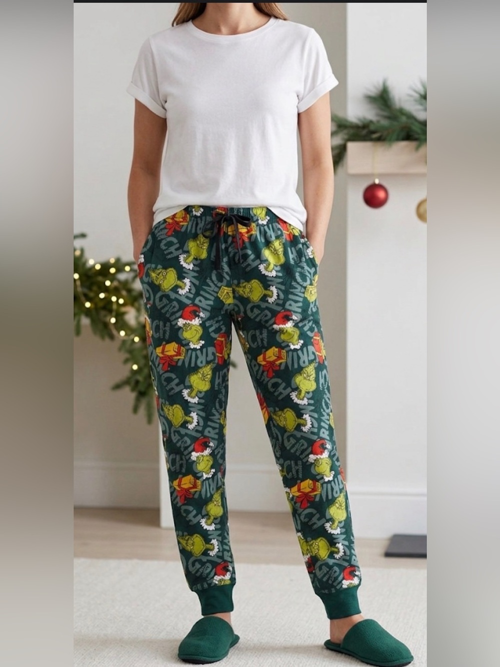 The Grinch Themed Christmas Pajama Pants